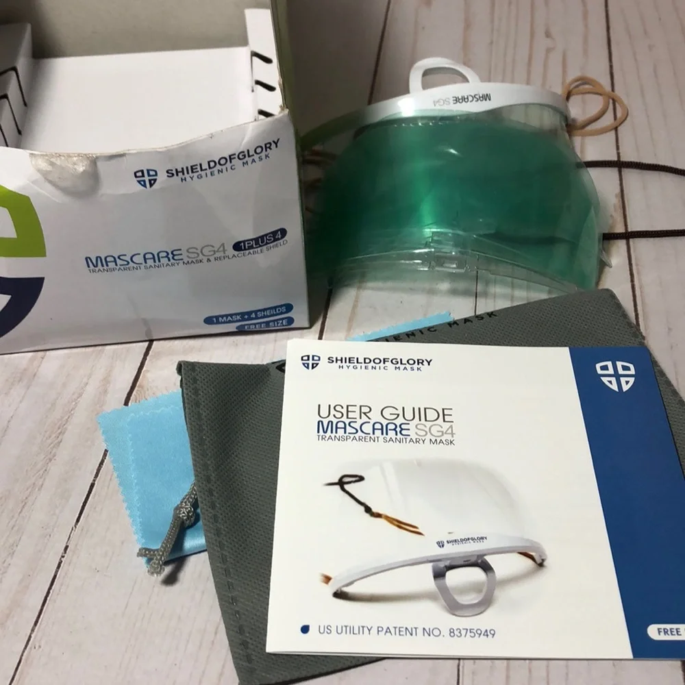 3D food service prep face masks clear open Face chin mouth shield set new